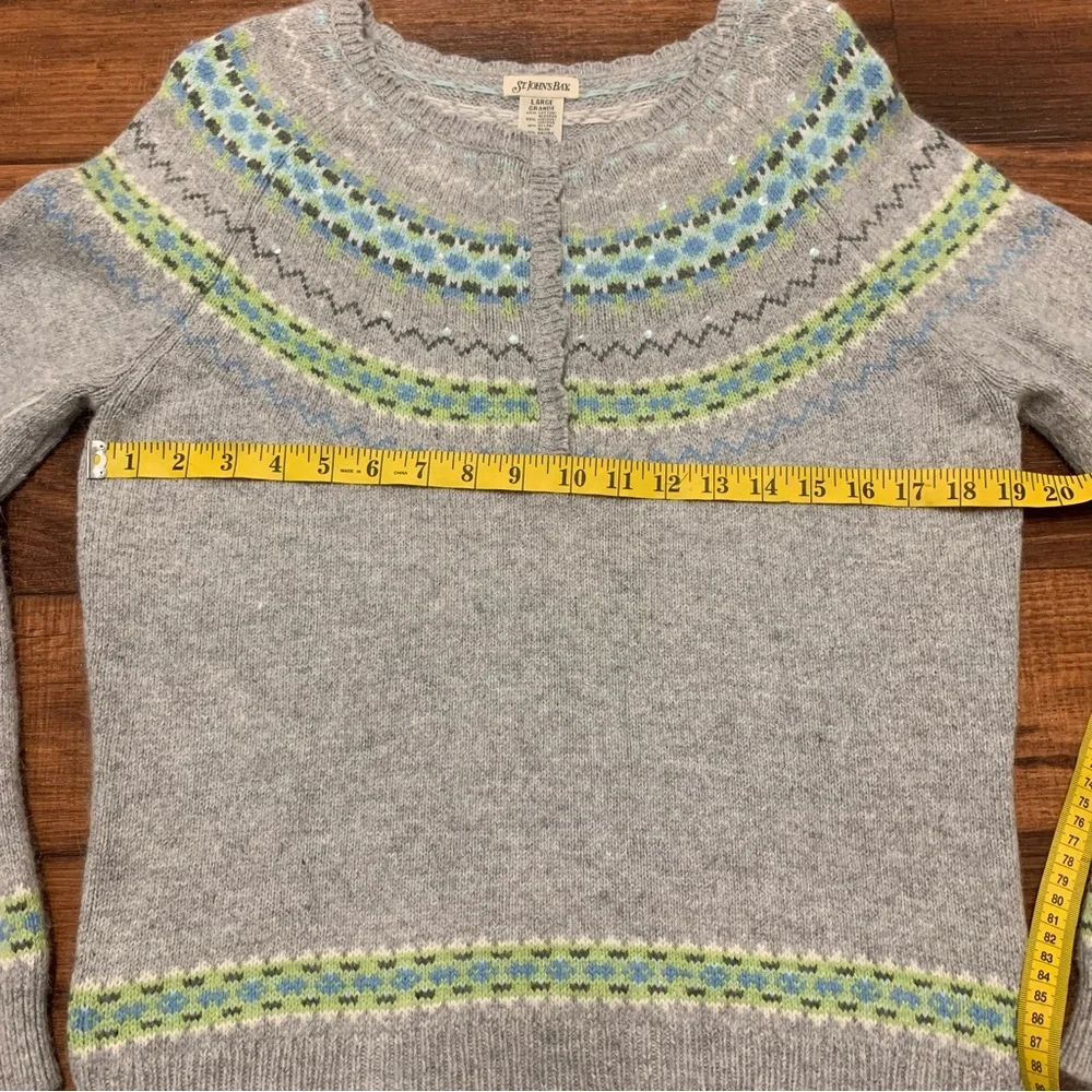 Vintage St. Johns Bay Angora Rabbit Hair Pullover Sweater Gray Women’s Size L